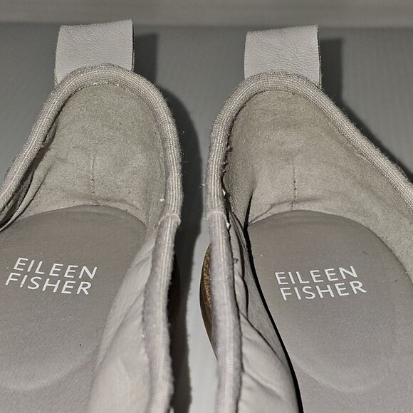 NEW Eileen Fisher Notion Ballet Flat Womens 8 Cloud Gray Nappa Leather Slip On - Picture 6 of 12